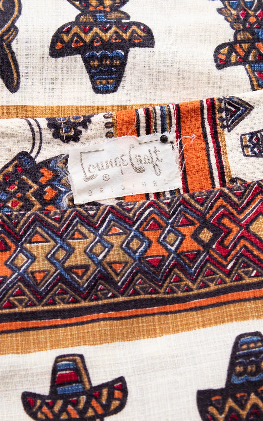 1960s Mexican Novelty Print Shift Dress | small
