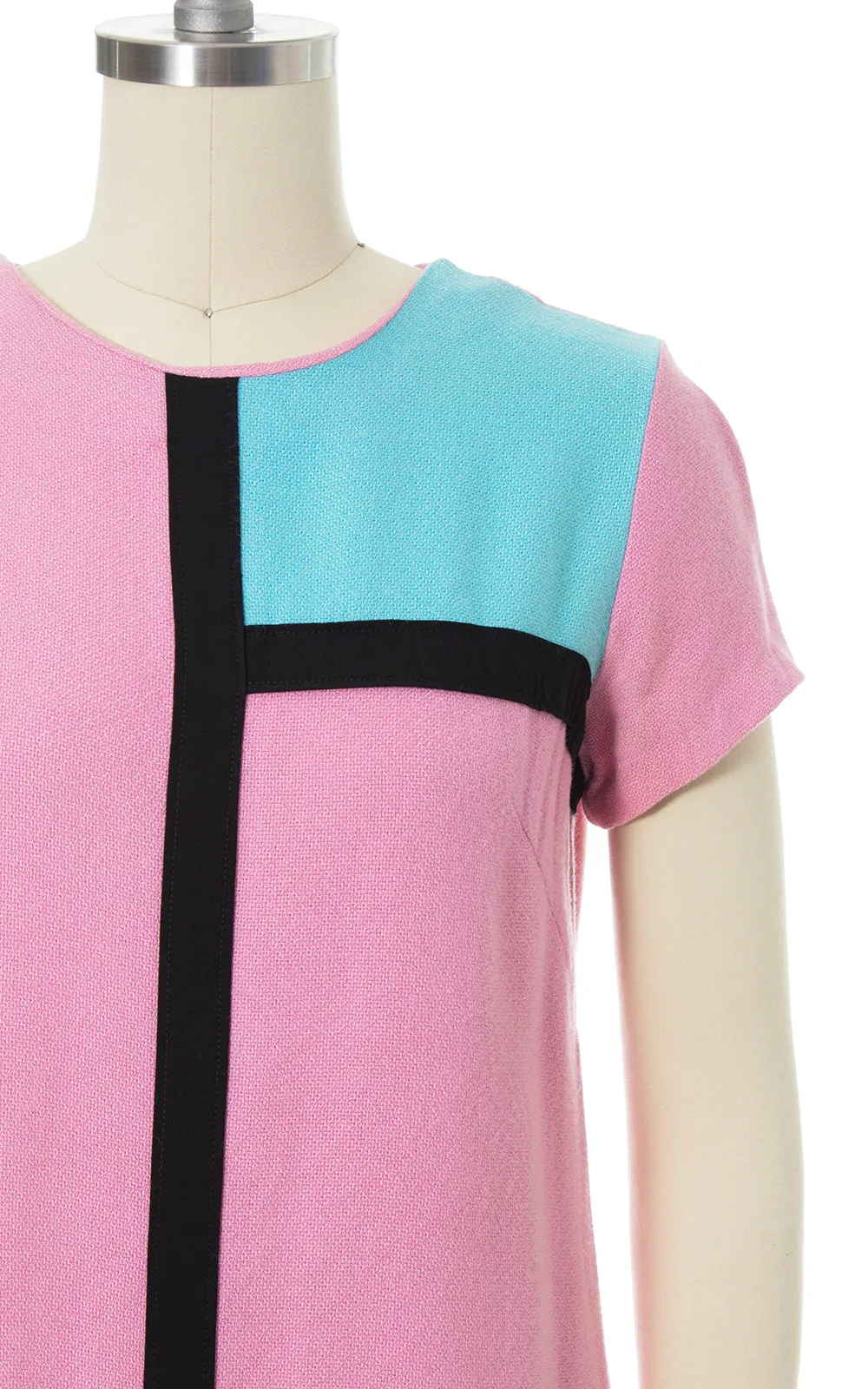 1960s Mondrian Inspired Color Block Shift Dress | x-small/small