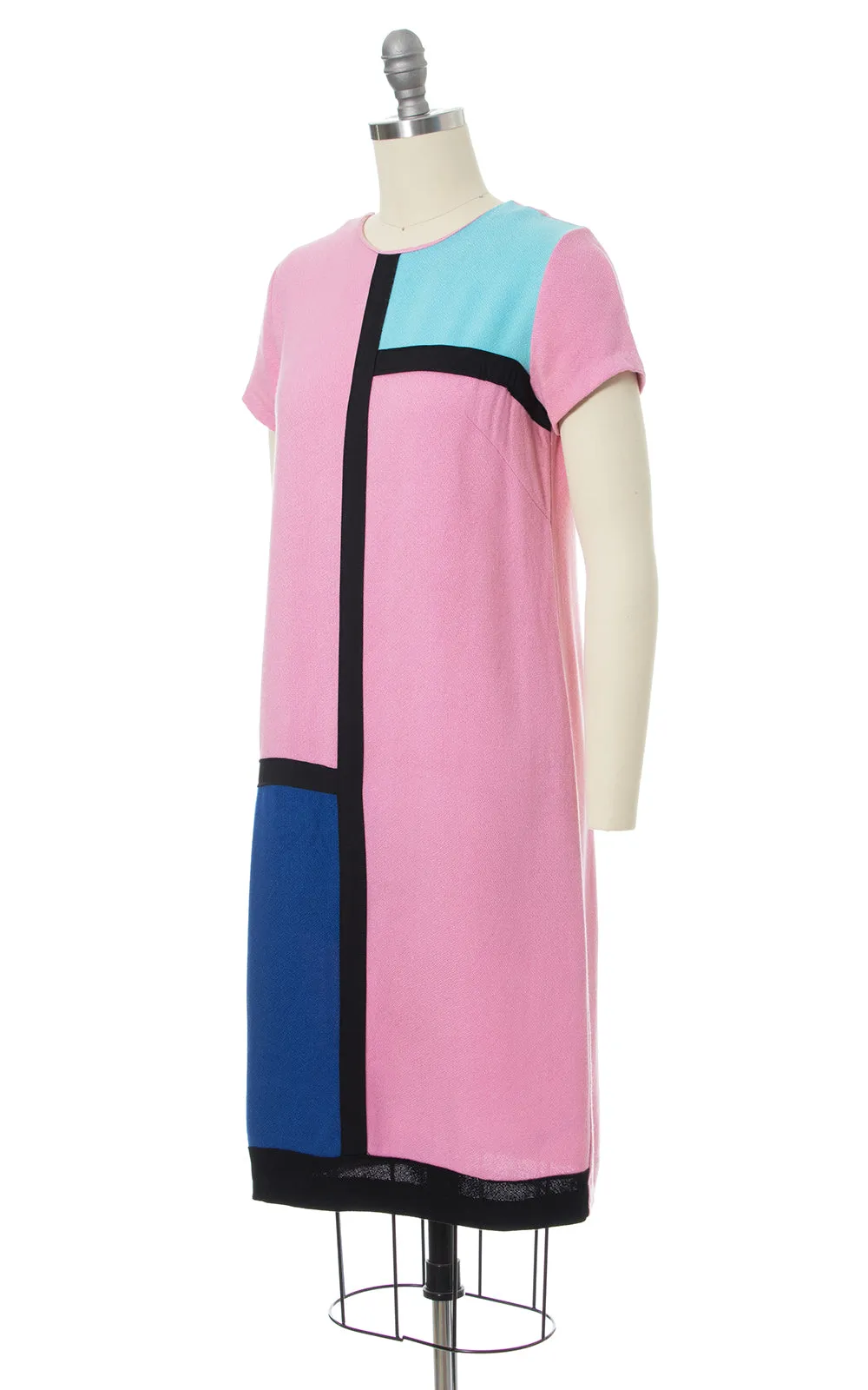 1960s Mondrian Inspired Color Block Shift Dress | x-small/small