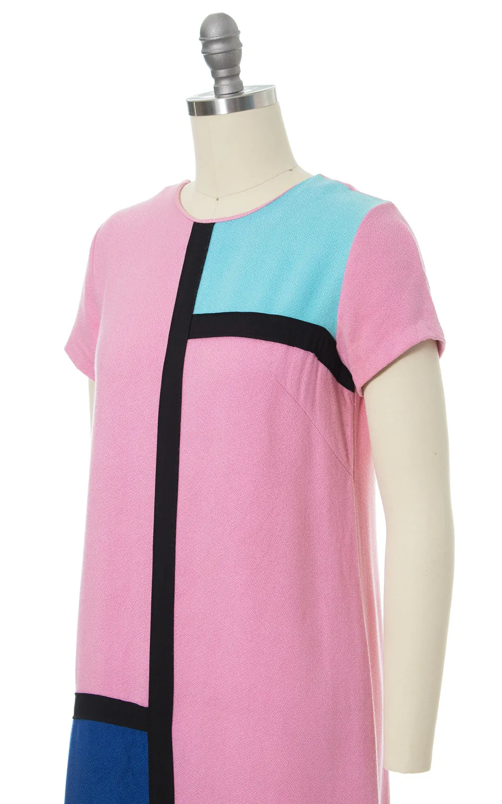 1960s Mondrian Inspired Color Block Shift Dress | x-small/small
