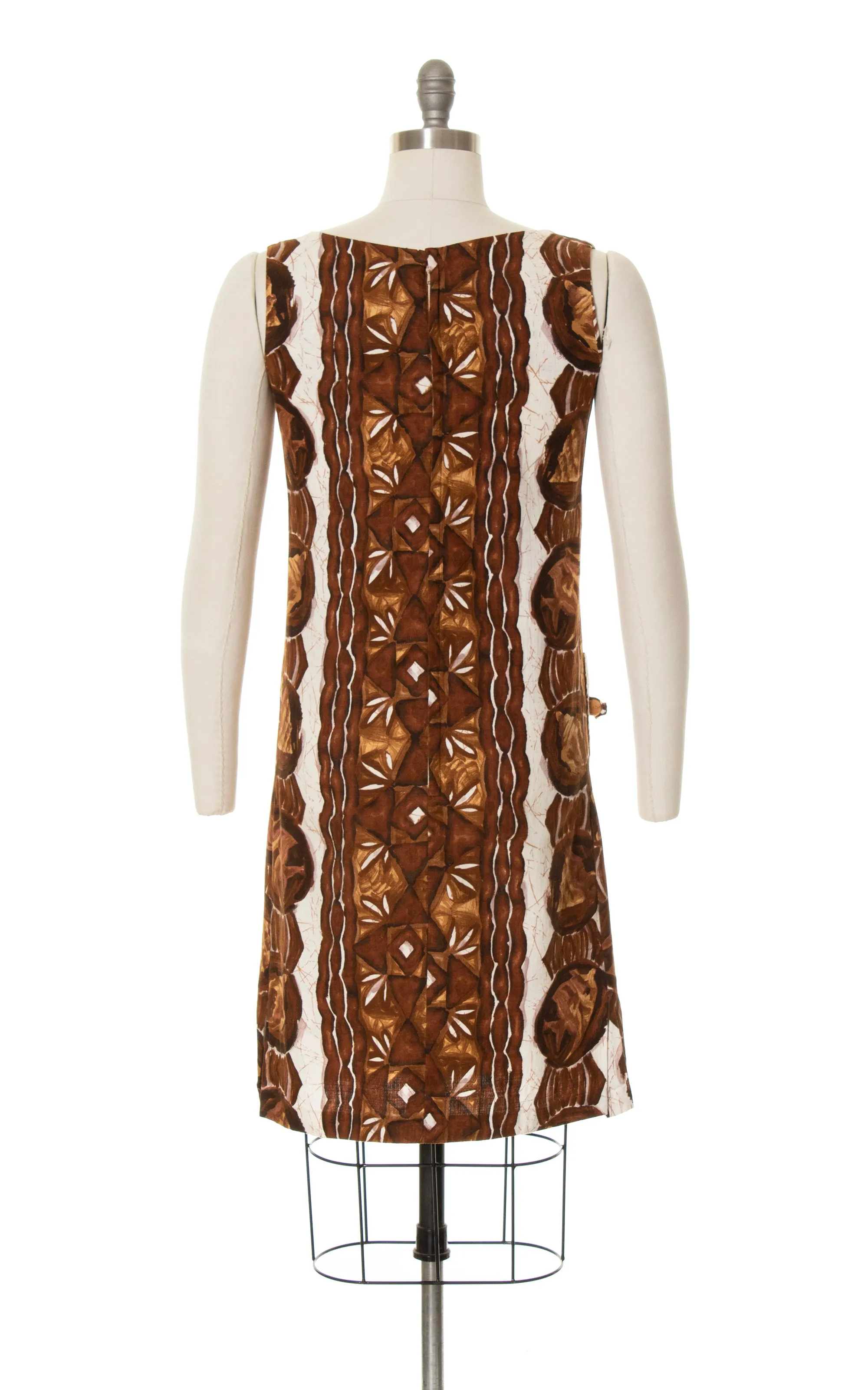 1960s Novelty Pocket Hawaiian Shift Dress | small