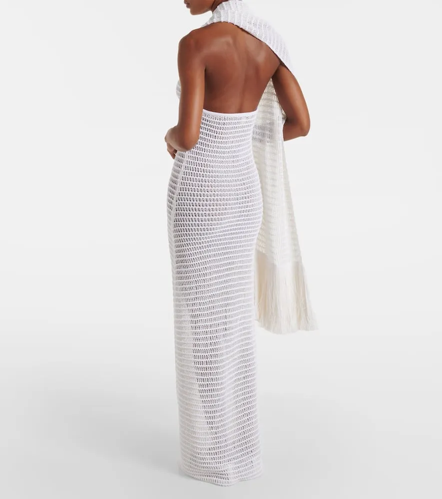 Alaia Scarf-detail maxi dress