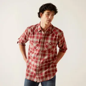 ARIAT MENS HOLTON RETRO SNAP LS SHIRT (ROSEWOOD)