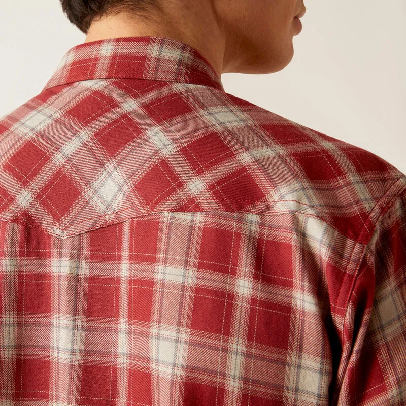 ARIAT MENS HOLTON RETRO SNAP LS SHIRT (ROSEWOOD)