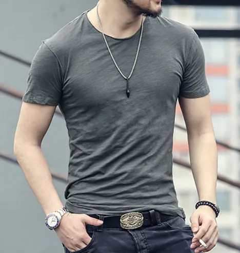 Bamboo cotton men top tees