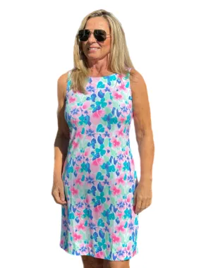 Classic Shift Dress with UPF50  Pastel Flowers