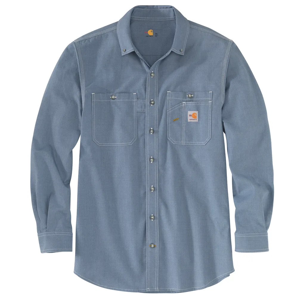 FR FORCE ORIGINAL FIT LONG SLEEVE SHIRT - 437-Steel Blue | Carhartt 104138