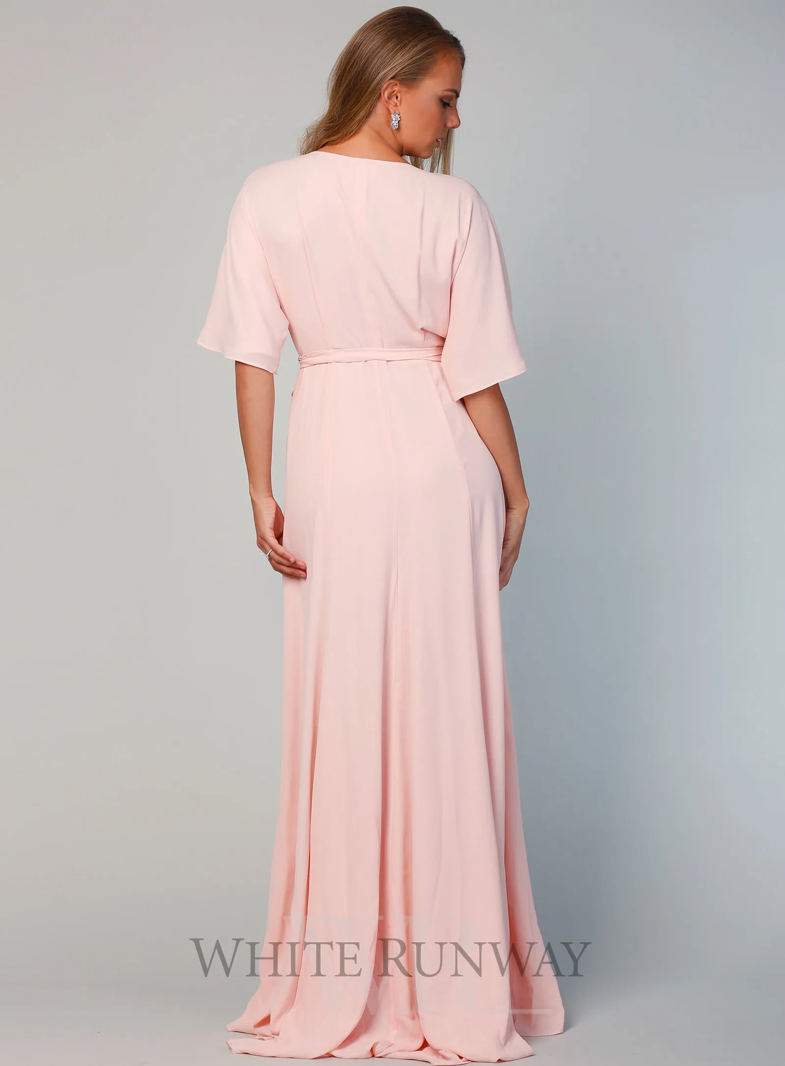 Kimono Sleeve Gown with Train