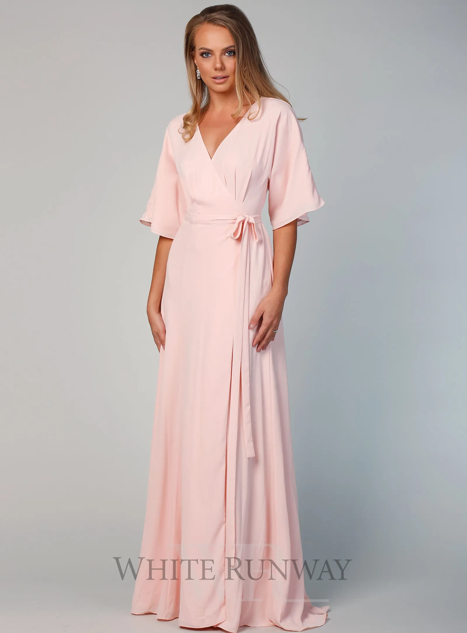 Kimono Sleeve Gown with Train
