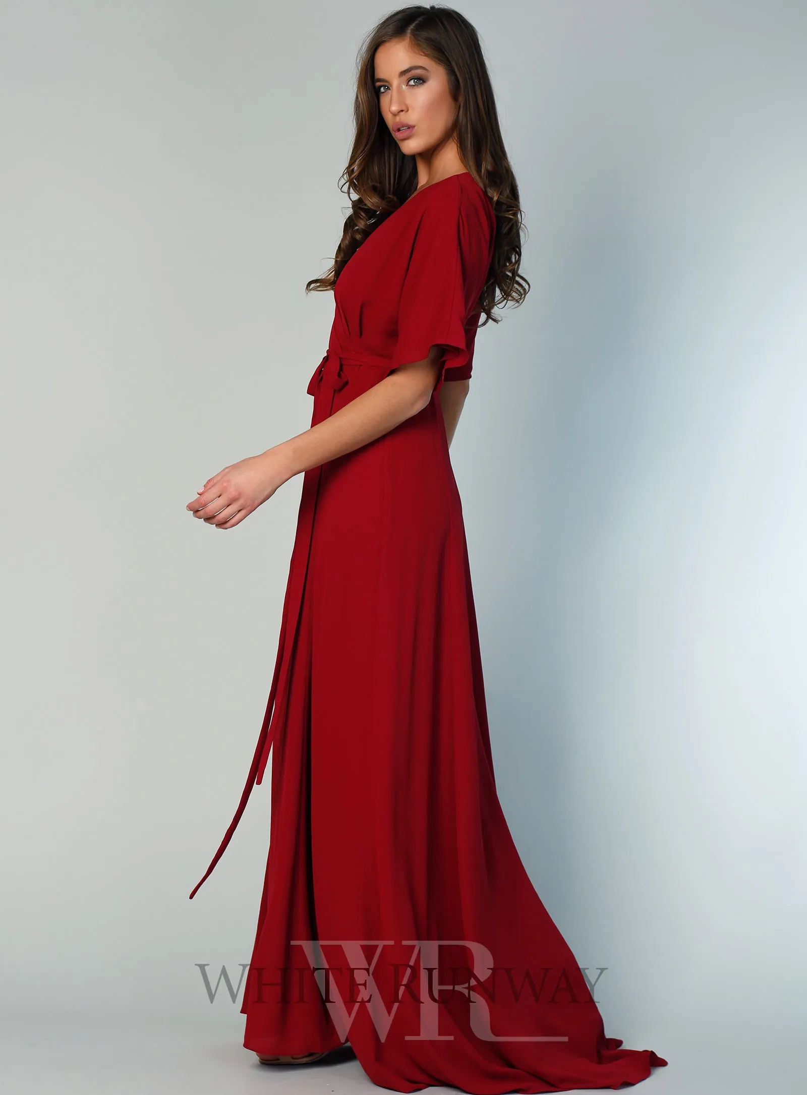 Kimono Sleeve Gown with Train