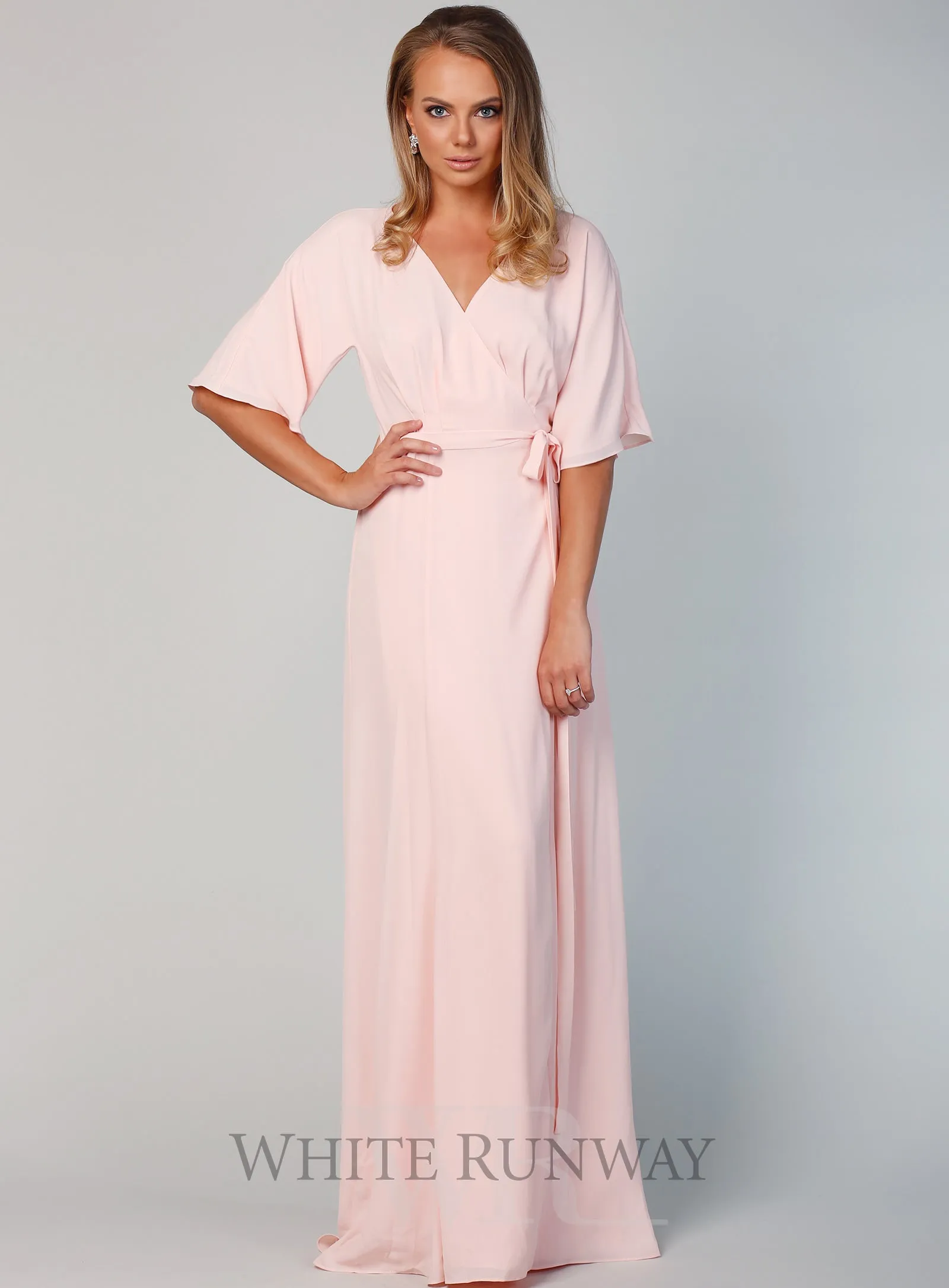 Kimono Sleeve Gown with Train
