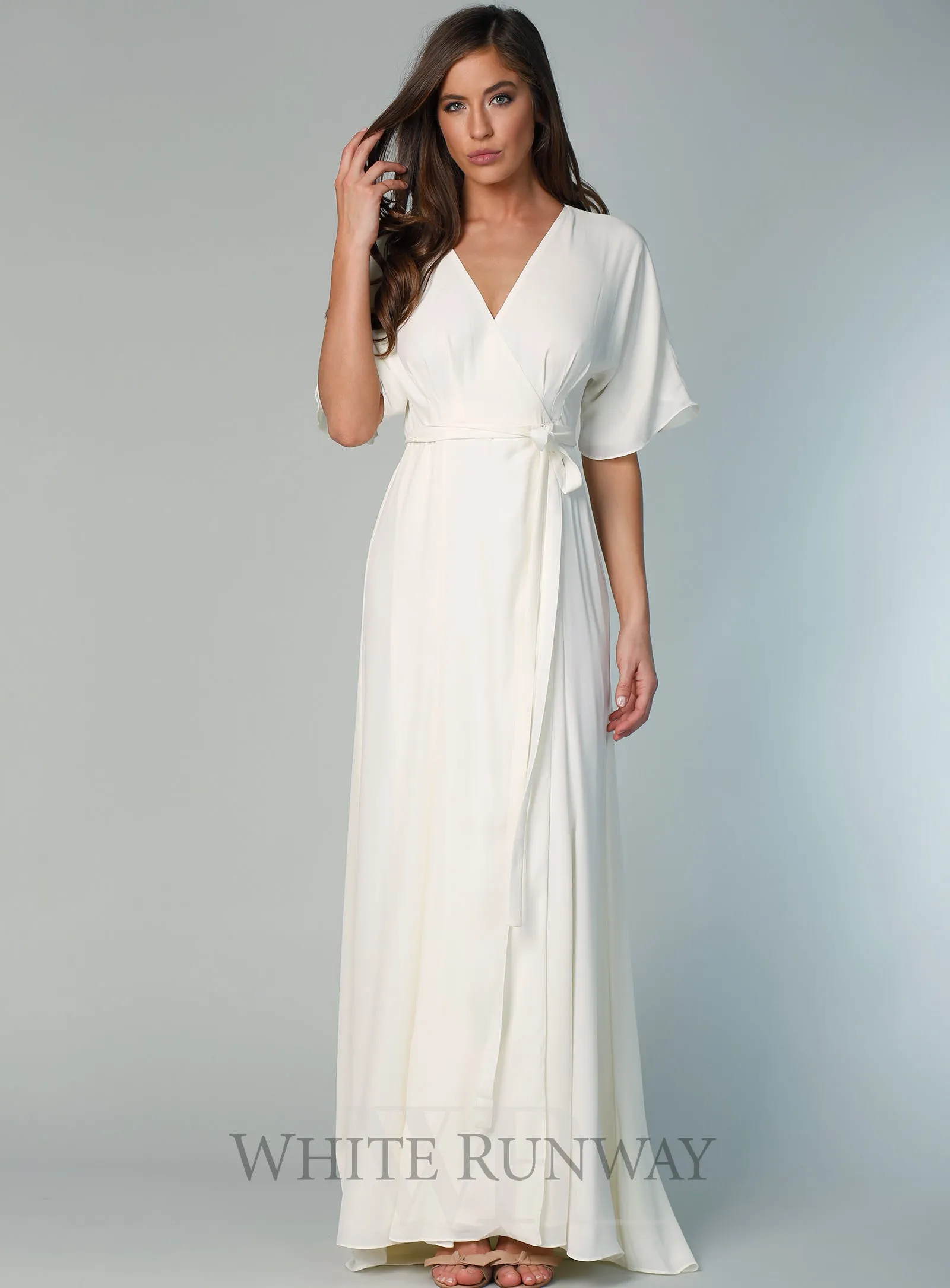 Kimono Sleeve Gown with Train