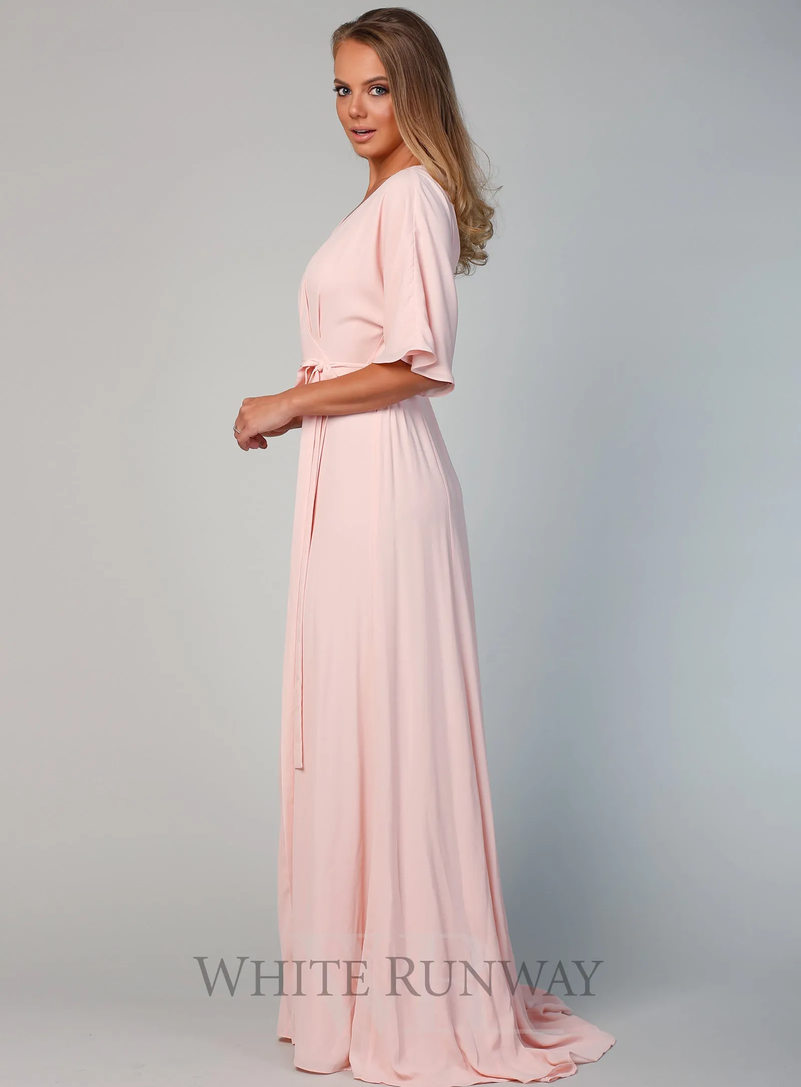 Kimono Sleeve Gown with Train