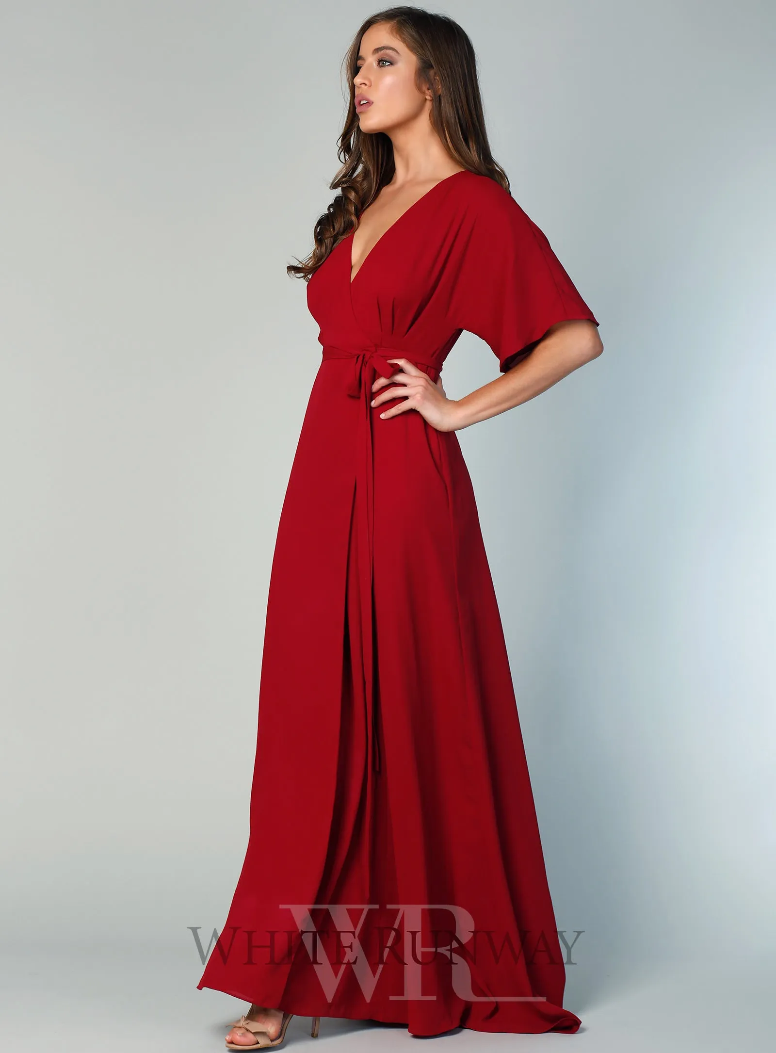 Kimono Sleeve Gown with Train