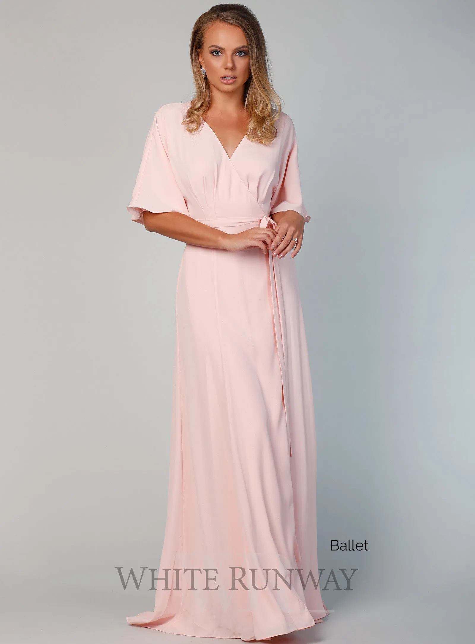 Kimono Sleeve Gown with Train