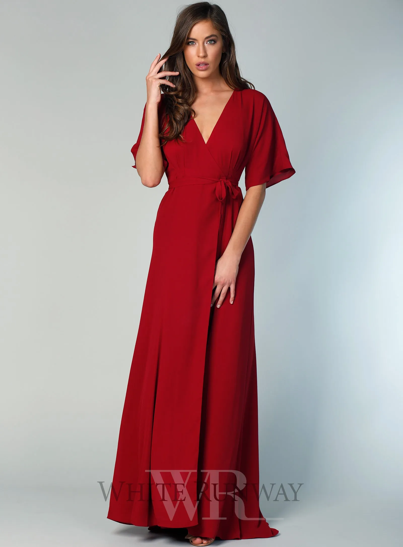 Kimono Sleeve Gown with Train