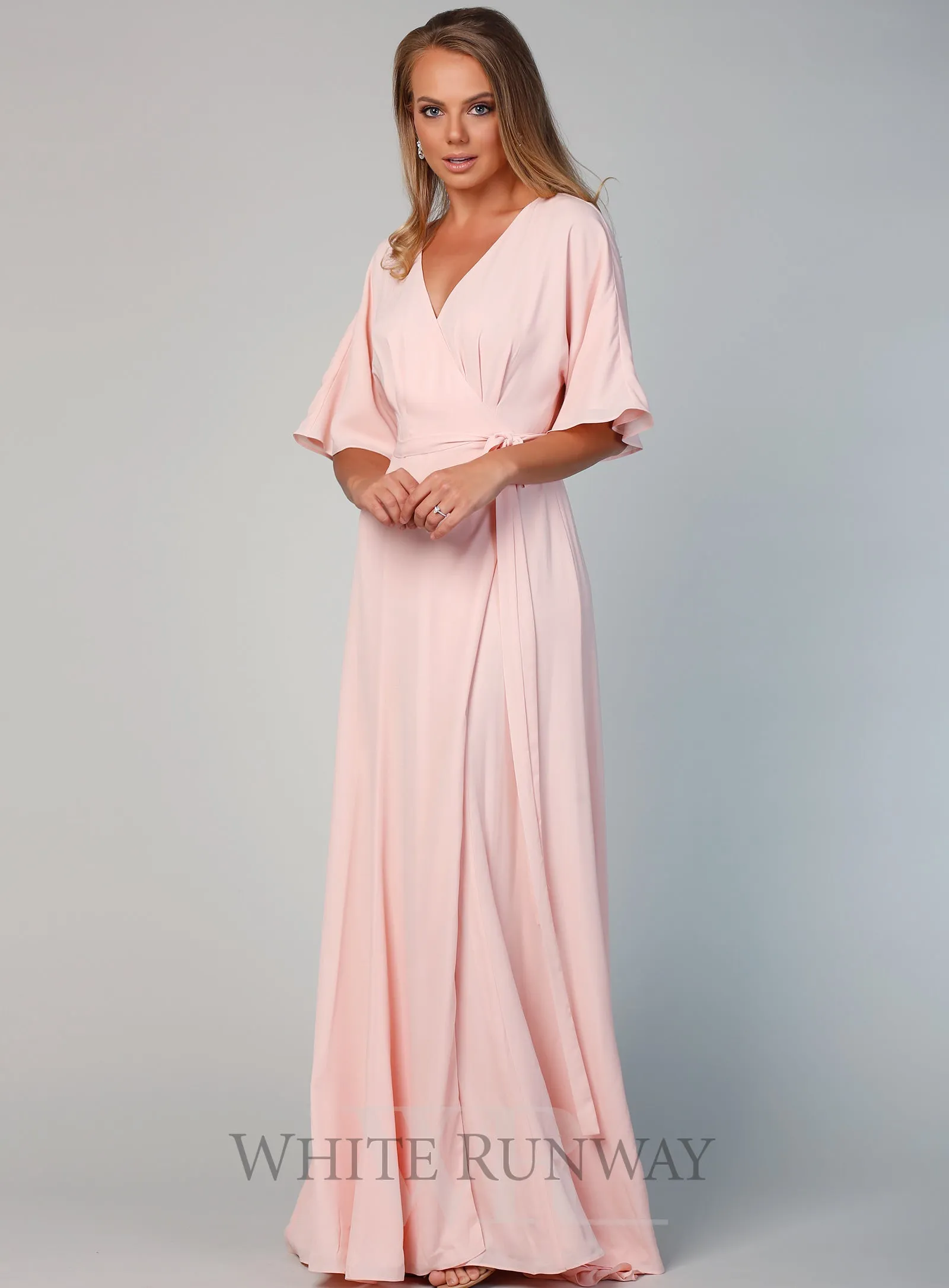 Kimono Sleeve Gown with Train