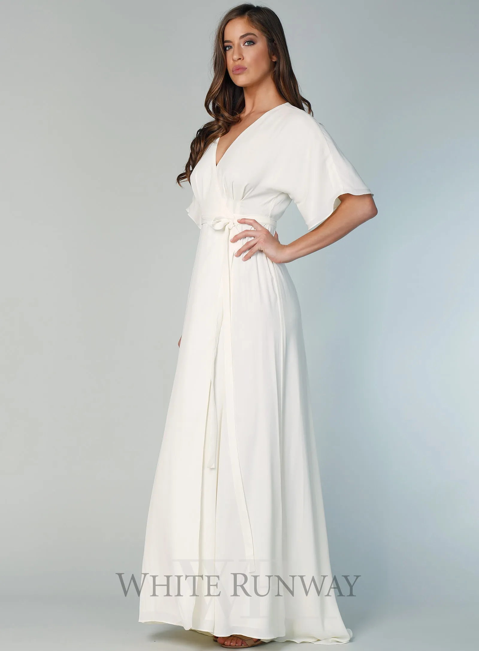 Kimono Sleeve Gown with Train