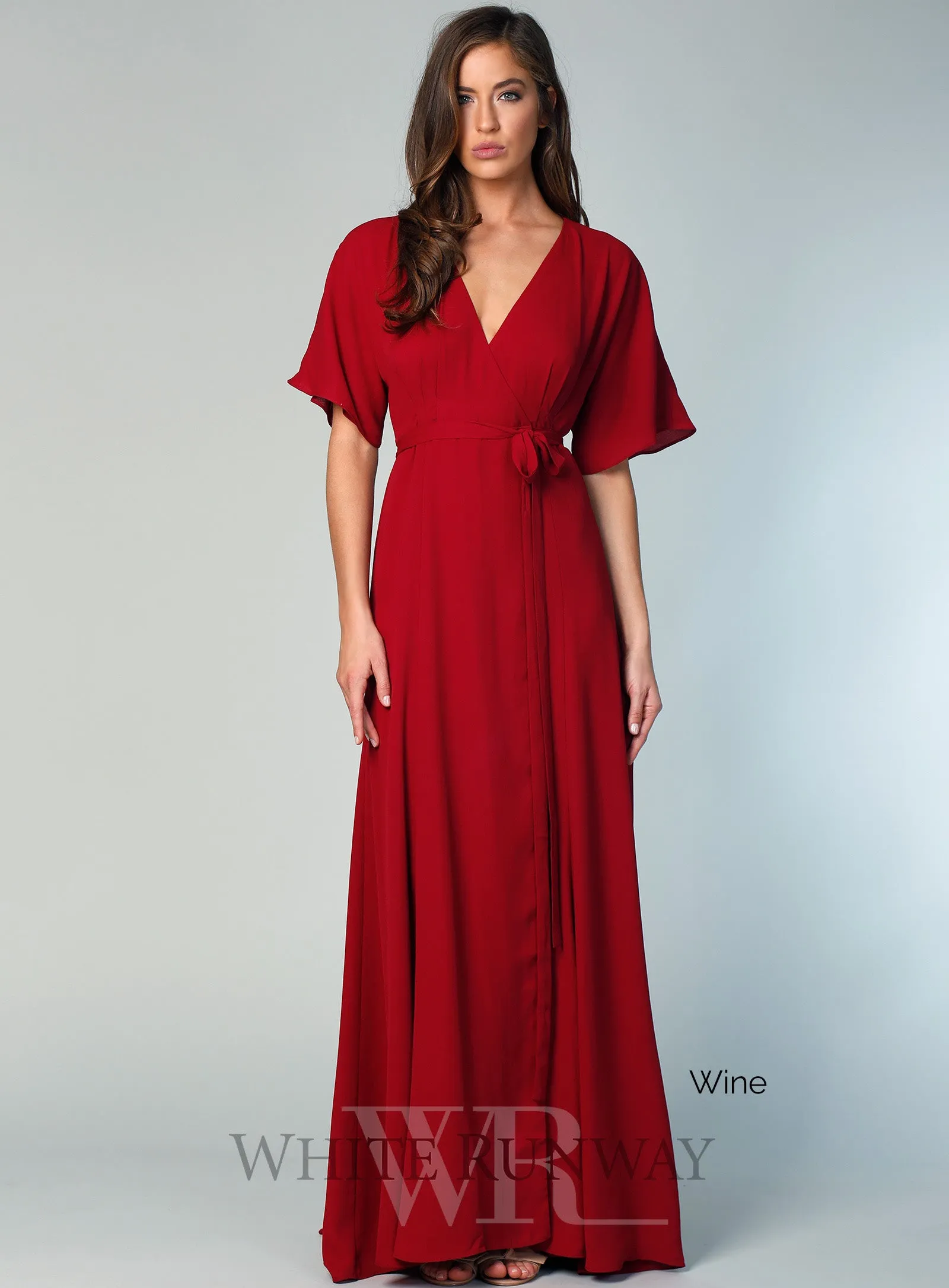 Kimono Sleeve Gown with Train