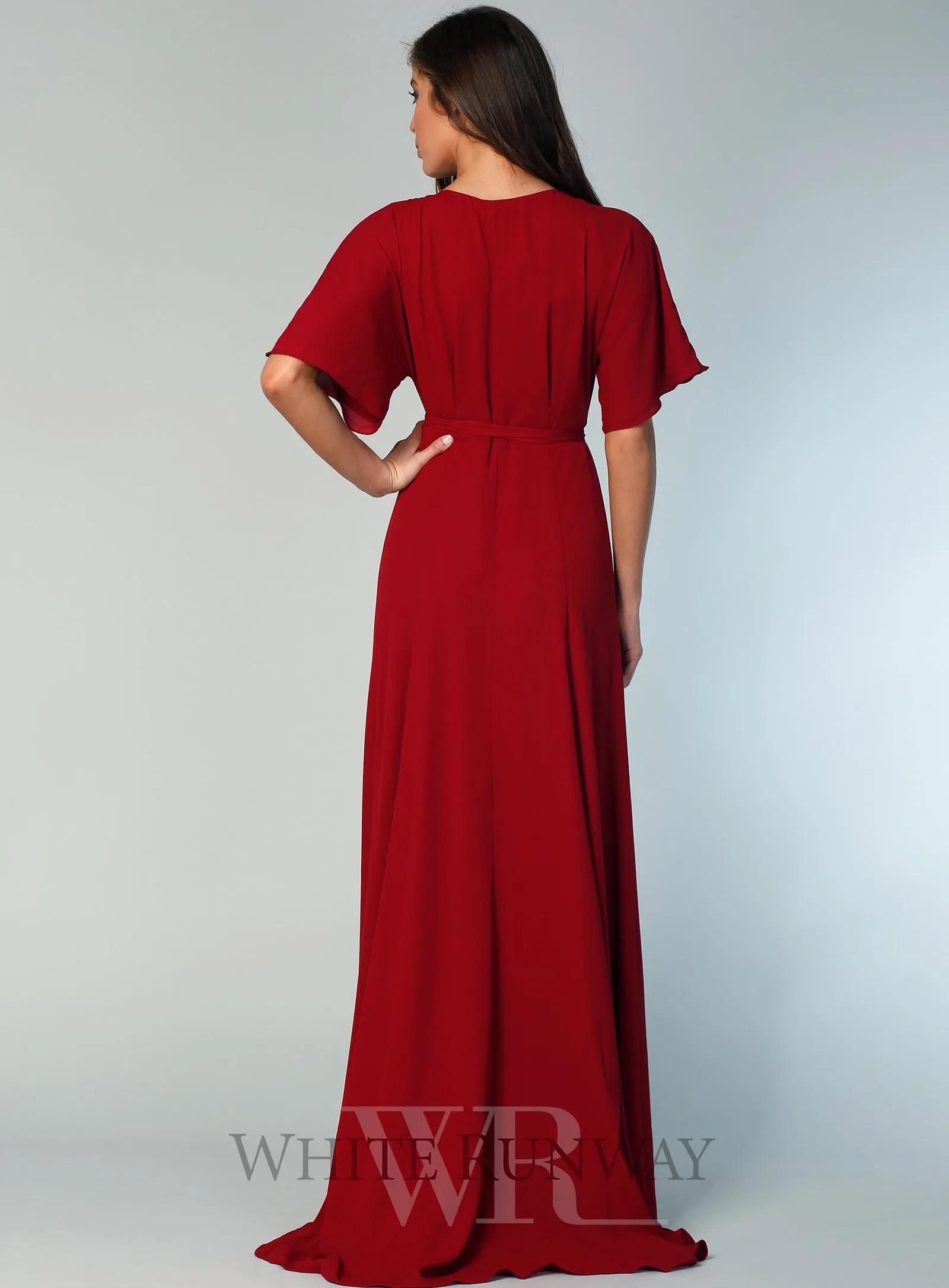 Kimono Sleeve Gown with Train