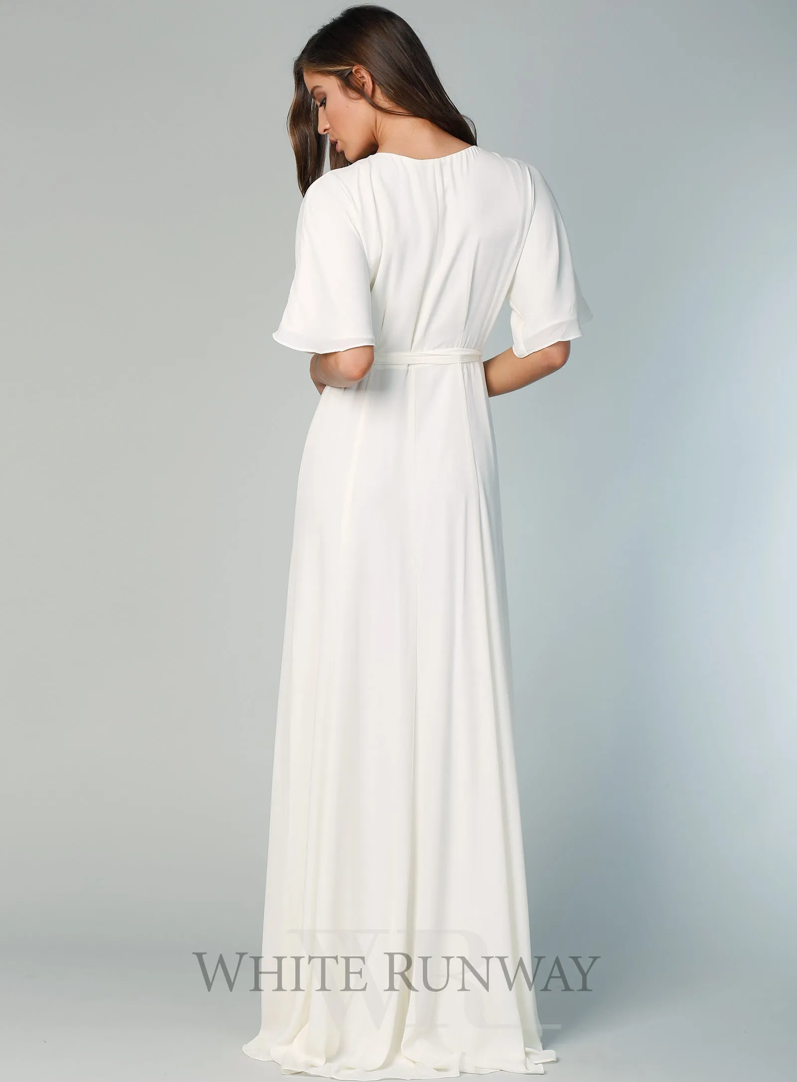 Kimono Sleeve Gown with Train