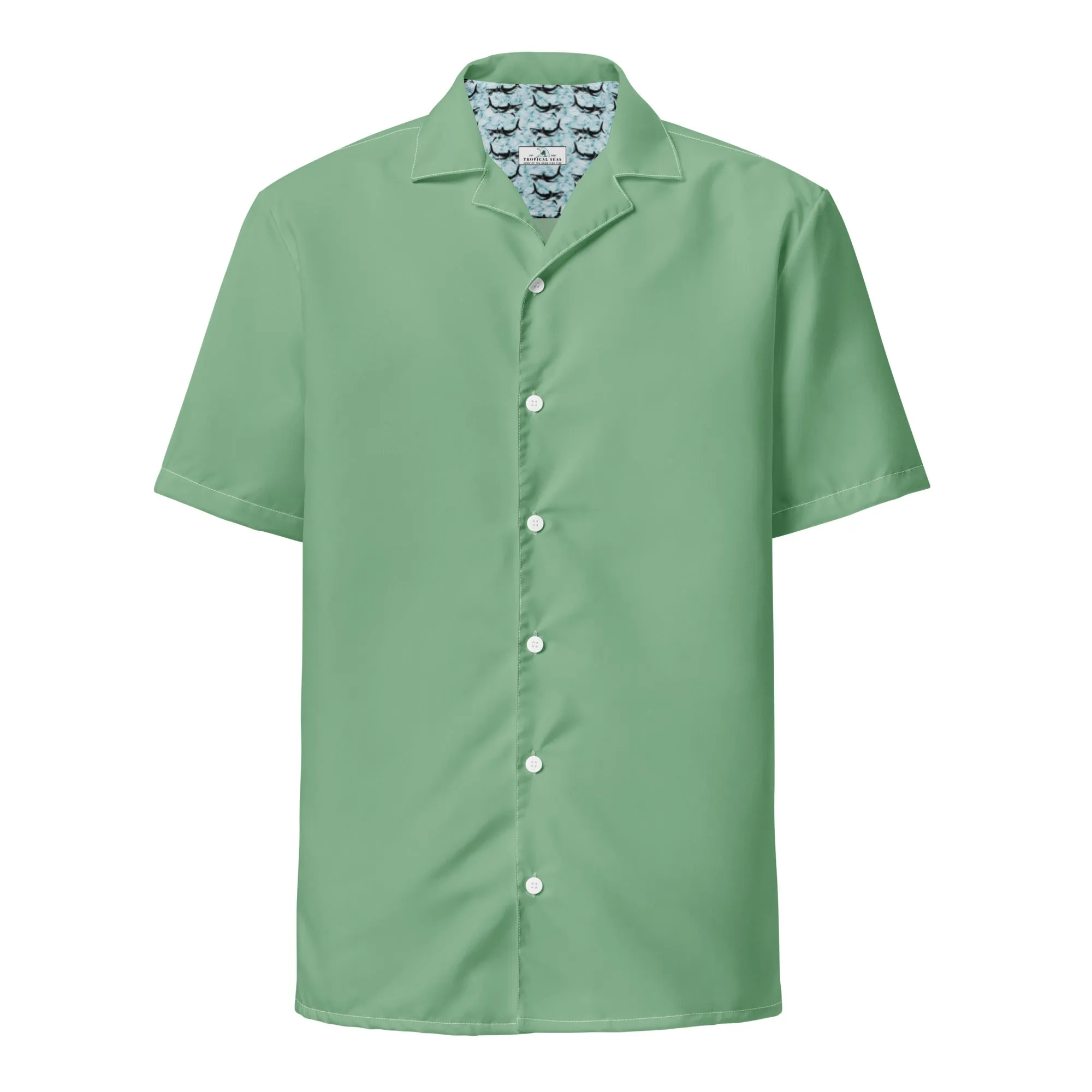 Labelless Palm Green Button Down Camp Shirt