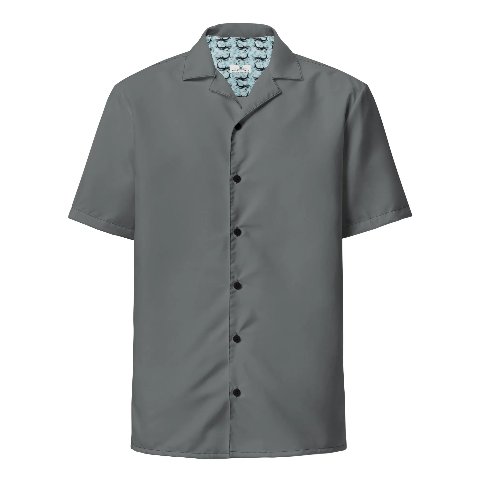 Labelless Shadow Grey Button Down Camp Shirt