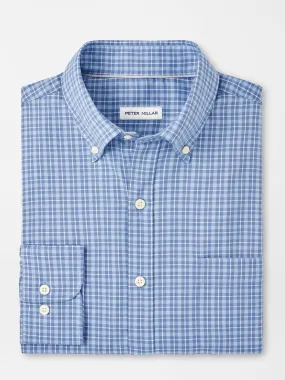 Peter Millar Caspian Perfect Pinpoint Cotton-Stretch Sport Shirt in Blue Freesia