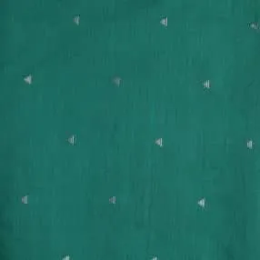 Sea Green Cotton SIlk Fabric with Zari Booti
