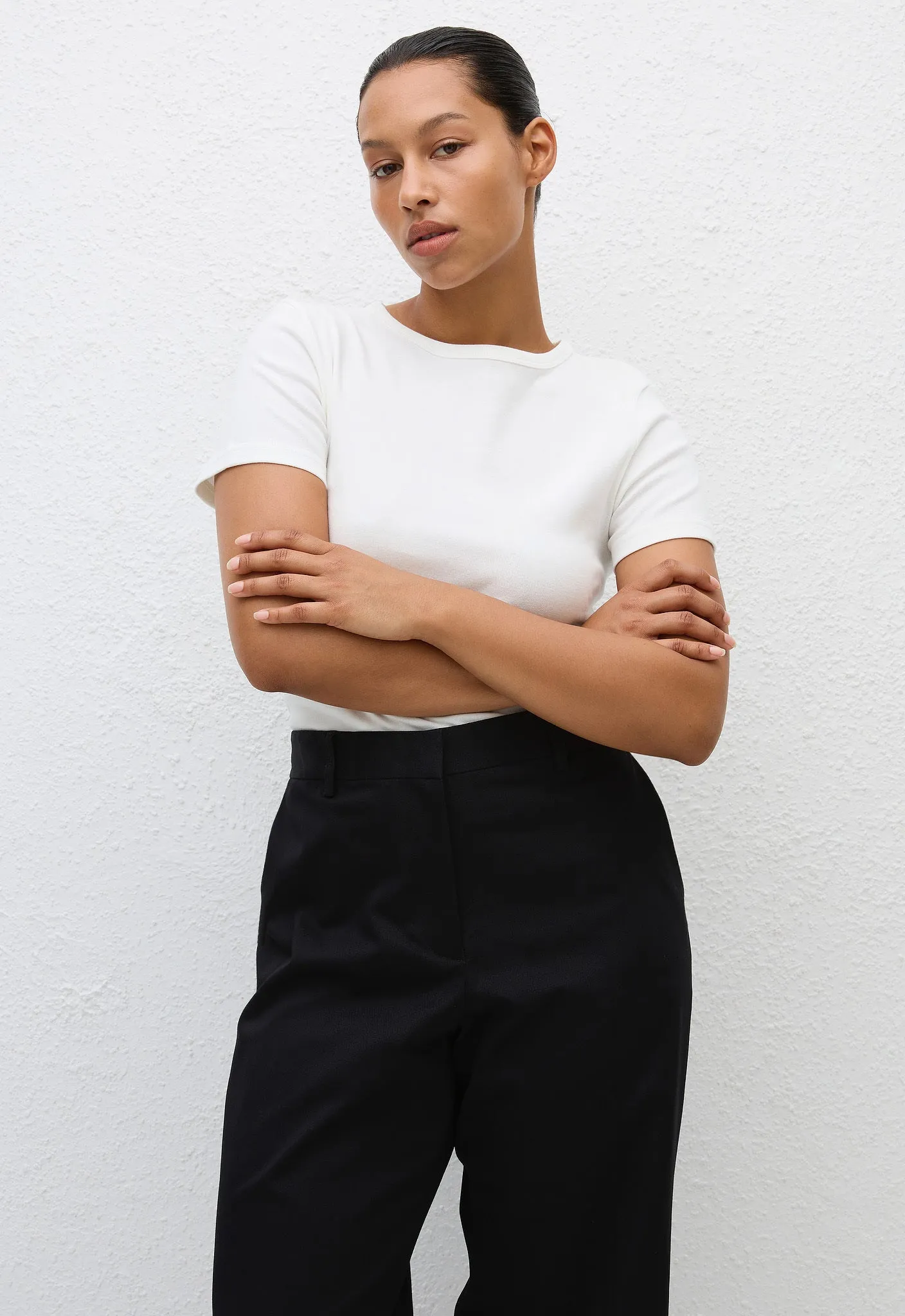 Straight Twill Trouser - Black