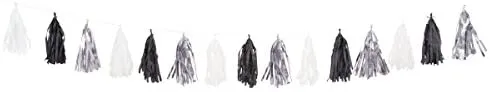 Tassel Garland - Black Silver White