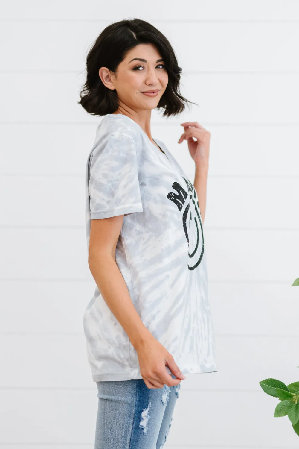 Yocwear MAMA Smiley Print Tie-Dye Tee Shirt